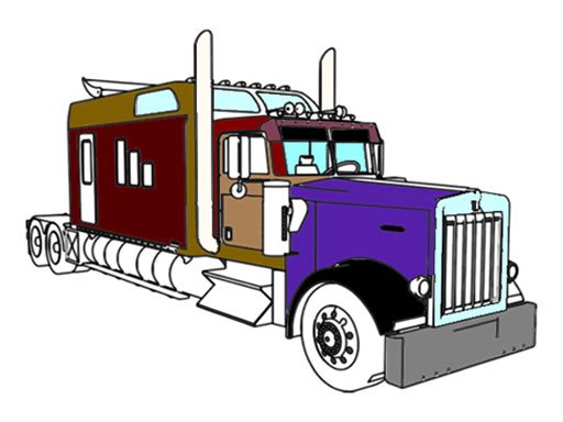 Play American Trucks Coloring Online