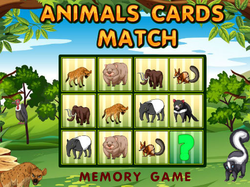Play Animals Cards Match Online