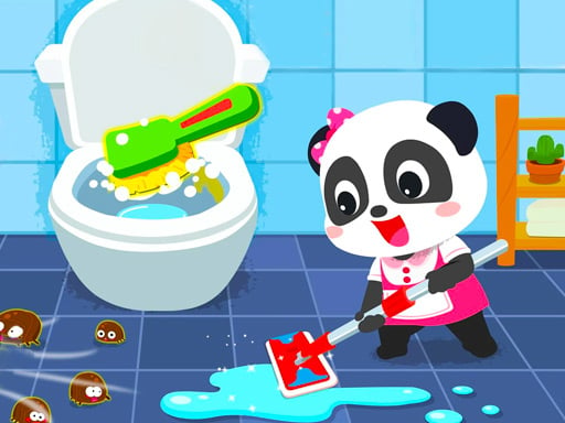 Play Baby Panda House Cleaning Online