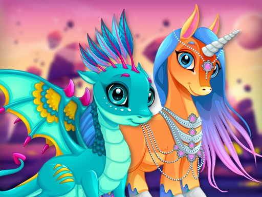 Play Cute Unicorns And Dragons Puzzle Online