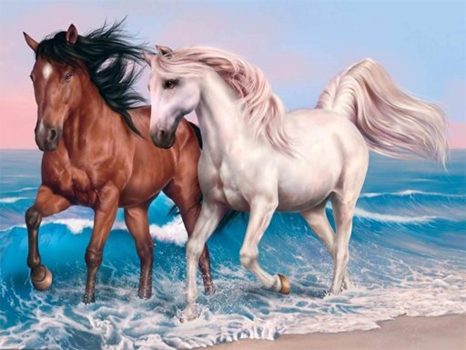 Play Animals Jigsaw Puzzle - Horses Online