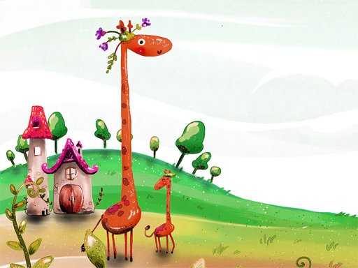 Play Cartoon Giraffe Puzzle Online