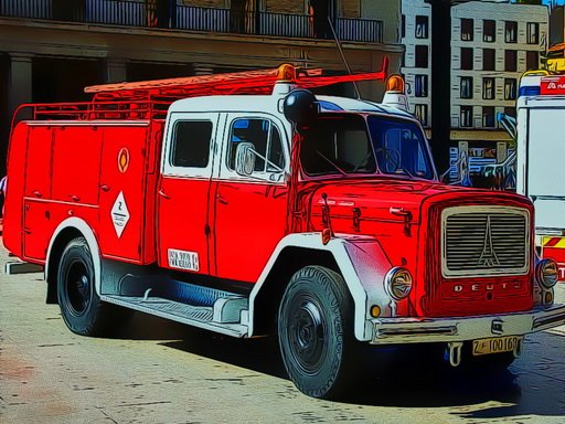Play Firetruck Puzzle Online
