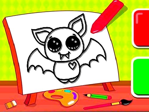 Play Easy Kids Coloring Bat Online