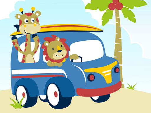 Play Cute Animals With Cars Difference Online