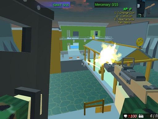 Play Pixel Crazy Minecraft shooter Online