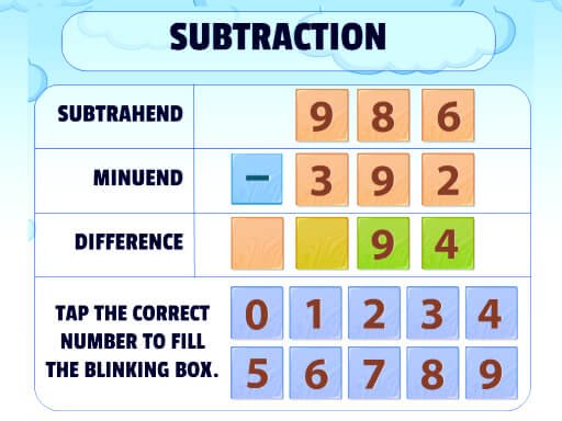 Play Subtraction Practice Online