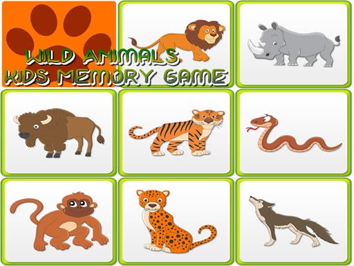 Play Kids Memory - Wild Animals Online
