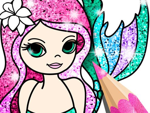 Play Mermaid Coloring Book Glitter Online